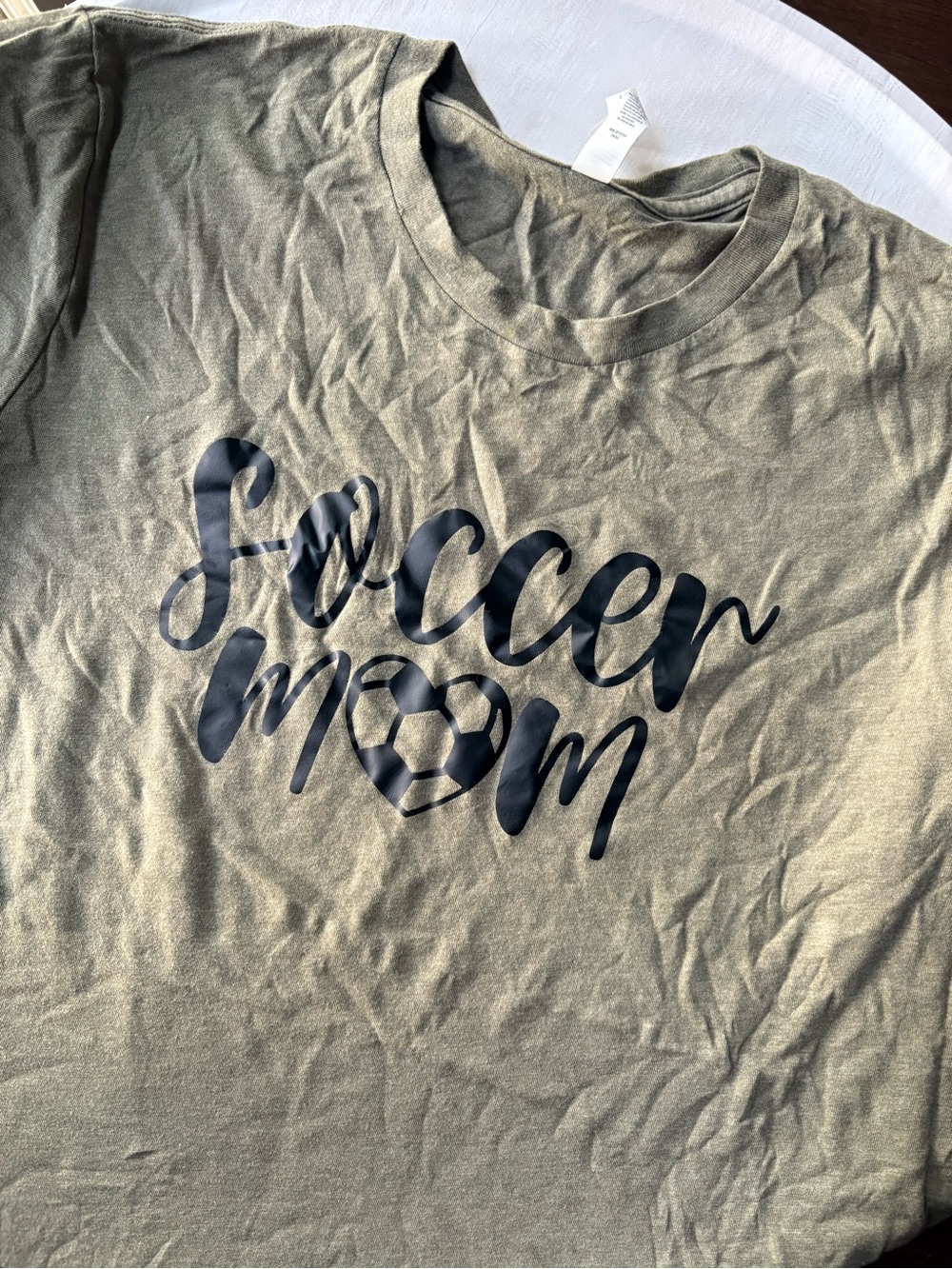Soccer Mom Graphic T-Shirt - Olive Green